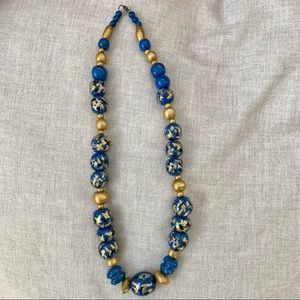 Hand painted beaded necklace from South Africa- one of a kind